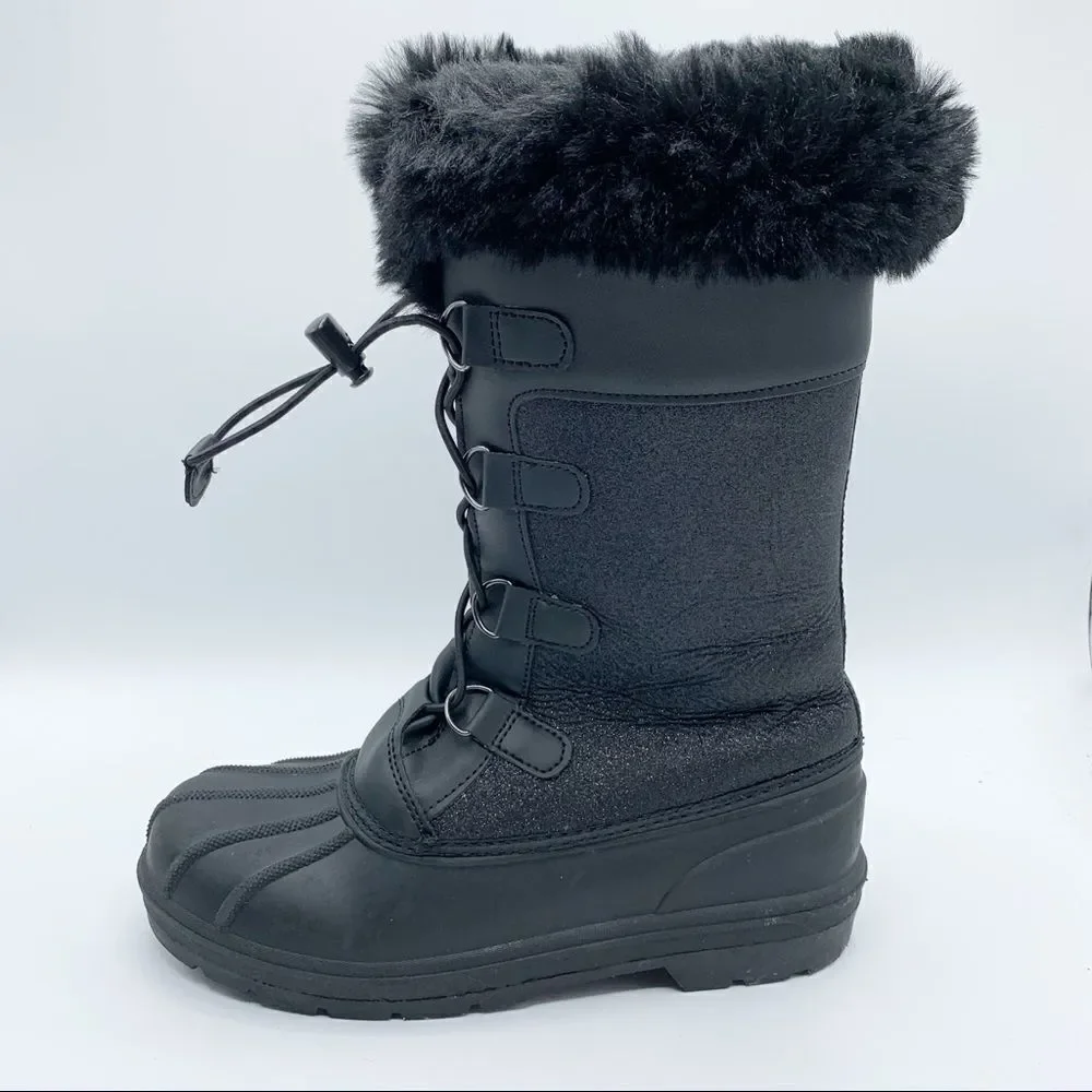 Cat &‎ Jack Thermolite Black Sparkle Winter Boots